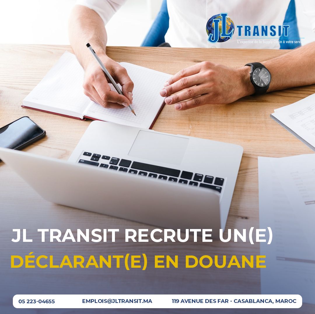 JL TRANSIT recrute un(e) déclarant(e) en douane