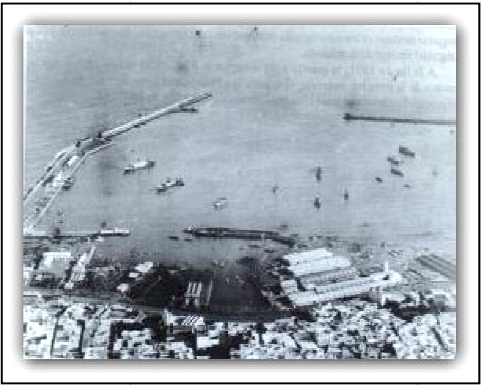vue aerienne du port de casablanca en 1924