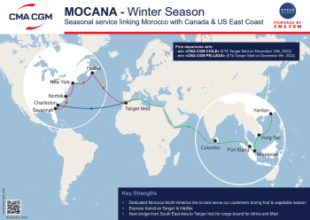 CMA CGM lance un nouveau service direct pour relier le Maroc et l’Amérique du Nord